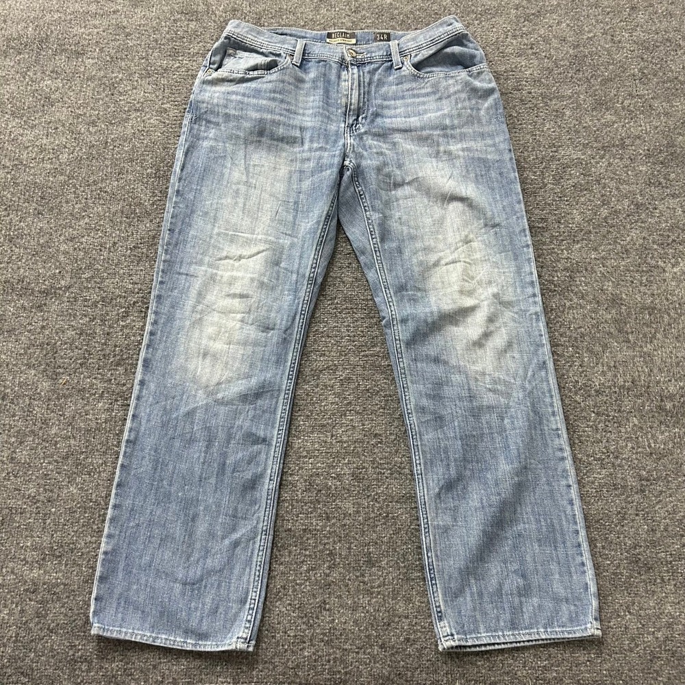 Reclaim Jeans Mens Size 34R Light Wash Relaxed Straight Leg Denim Casual Pants
